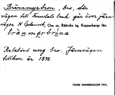 Bild på arkivkortet för arkivposten Brännmyrbron