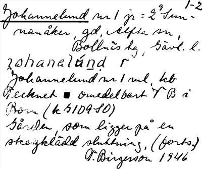 Bild på arkivkortet för arkivposten Johannelund