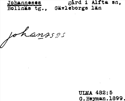 Bild på arkivkortet för arkivposten Johanneses