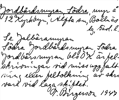 Bild på arkivkortet för arkivposten Jordbårdsmyran, Södra