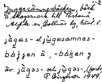Bild på arkivkortet för arkivposten Juggasämnesbäcken