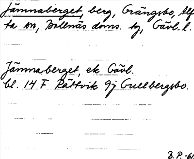 Bild på arkivkortet för arkivposten Jämnaberget
