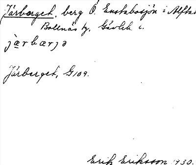 Bild på arkivkortet för arkivposten Järberget