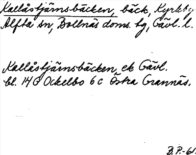 Bild på arkivkortet för arkivposten Kallåstjärnsbäcken