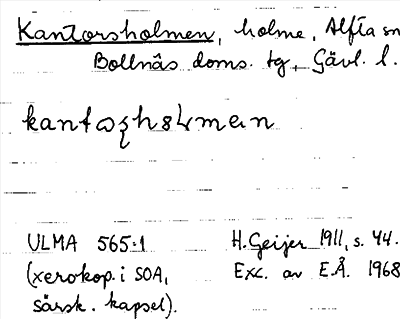 Bild på arkivkortet för arkivposten Kantorsholmen