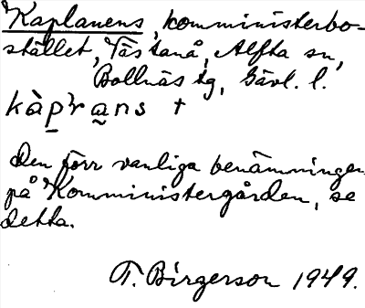 Bild på arkivkortet för arkivposten Kaplanens