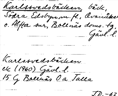 Bild på arkivkortet för arkivposten Karlssvedsbäcken