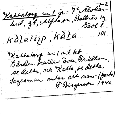Bild på arkivkortet för arkivposten Kattatorp
