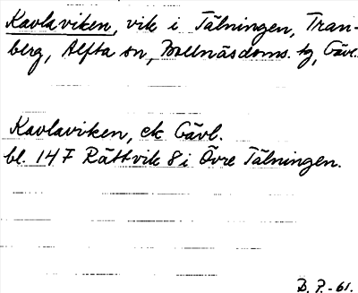 Bild på arkivkortet för arkivposten Kavlaviken