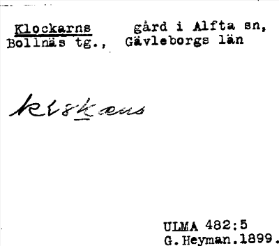 Bild på arkivkortet för arkivposten Klockarns