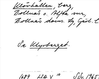 Bild på arkivkortet för arkivposten Klövhällen