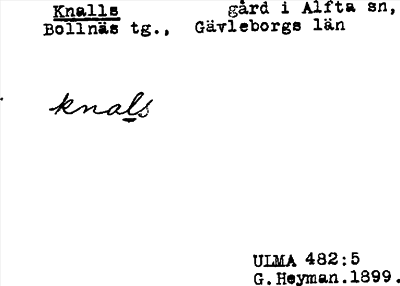 Bild på arkivkortet för arkivposten Knalls