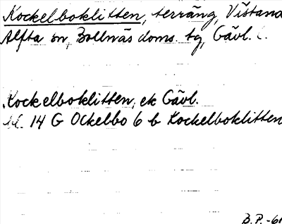 Bild på arkivkortet för arkivposten Kockelboklitten