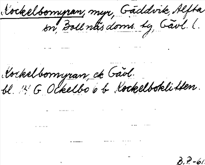 Bild på arkivkortet för arkivposten Kockelbomyran