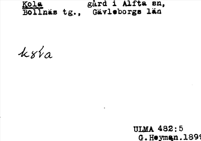 Bild på arkivkortet för arkivposten Kola