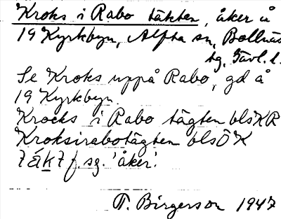 Bild på arkivkortet för arkivposten Kroks i Rabo täkten