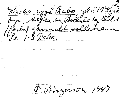 Bild på arkivkortet för arkivposten Kroks uppå Rabo
