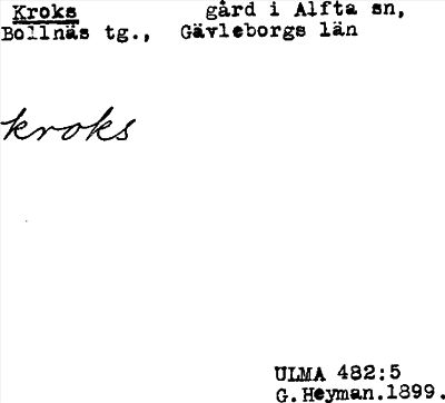 Bild på arkivkortet för arkivposten Kroks