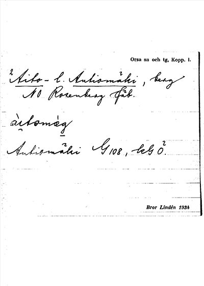 Bild på arkivkortet för arkivposten Aito- l. Autiomäki