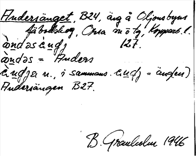 Bild på arkivkortet för arkivposten Andersänget