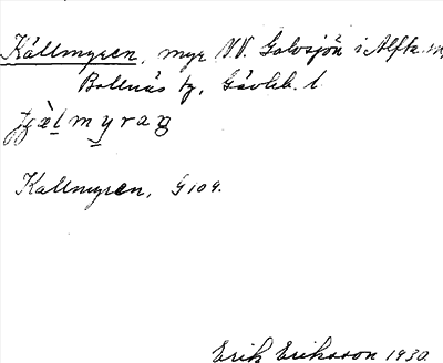 Bild på arkivkortet för arkivposten Källmyren