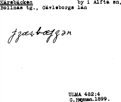 Bild på arkivkortet för arkivposten Kärsbäcken