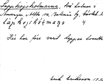 Bild på arkivkortet för arkivposten Lappkojsholmarna