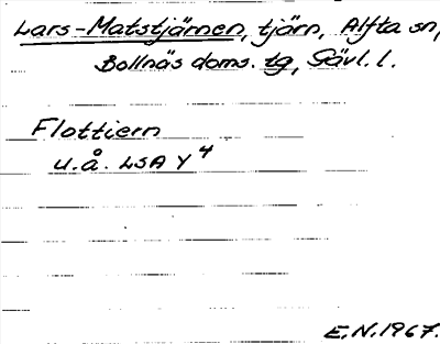 Bild på arkivkortet för arkivposten Lars-Matstjärnen