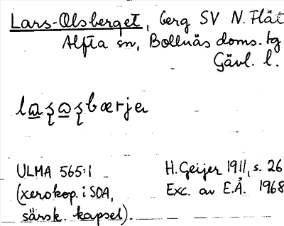 Bild på arkivkortet för arkivposten Lars-Olsberget
