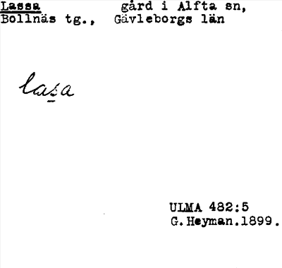 Bild på arkivkortet för arkivposten Lassa