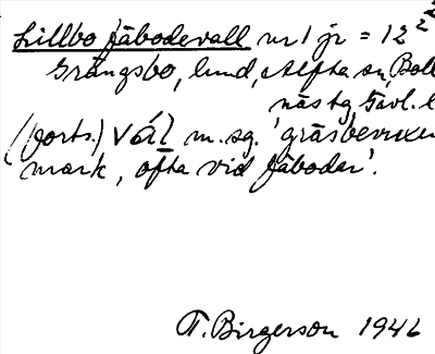 Bild på arkivkortet för arkivposten Lillbo fäbodevall