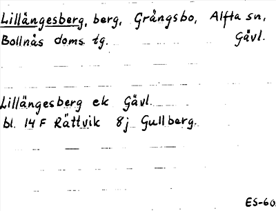Bild på arkivkortet för arkivposten Lillängesberg