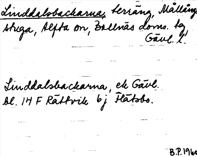 Bild på arkivkortet för arkivposten Linddalsbackarna