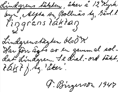 Bild på arkivkortet för arkivposten Lindgrens täkten