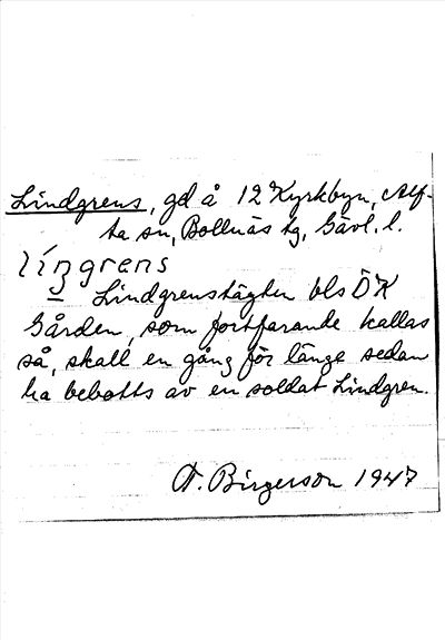 Bild på arkivkortet för arkivposten Lindgrens