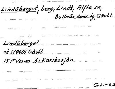Bild på arkivkortet för arkivposten Lindåberget