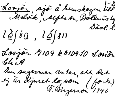 Bild på arkivkortet för arkivposten Losjön