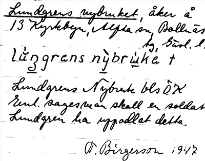 Bild på arkivkortet för arkivposten Lundgrens nybruket