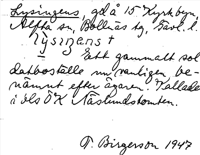 Bild på arkivkortet för arkivposten Lysingens