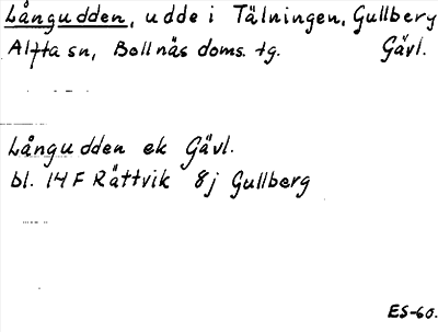 Bild på arkivkortet för arkivposten Långudden