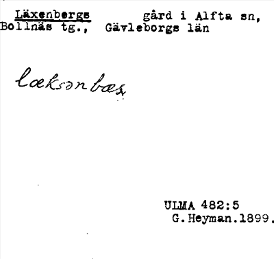Bild på arkivkortet för arkivposten Läxenbergs