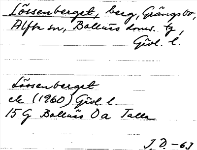 Bild på arkivkortet för arkivposten Lössenberget