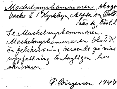 Bild på arkivkortet för arkivposten Mackelmyrhammaren