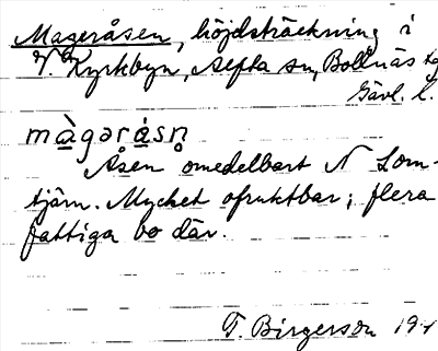 Bild på arkivkortet för arkivposten Mageråsen