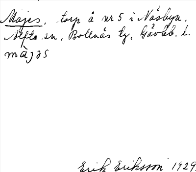 Bild på arkivkortet för arkivposten Majes