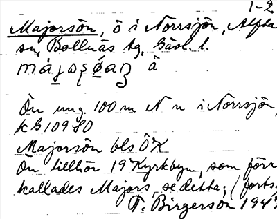 Bild på arkivkortet för arkivposten Majorsön