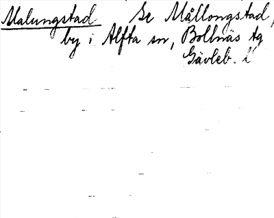 Bild på arkivkortet för arkivposten Malungstad