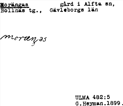 Bild på arkivkortet för arkivposten Morängas