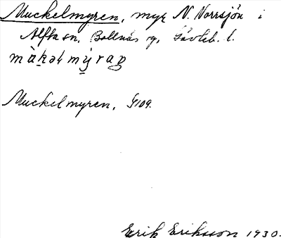 Bild på arkivkortet för arkivposten Muckelmyren