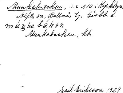 Bild på arkivkortet för arkivposten Munkabacken